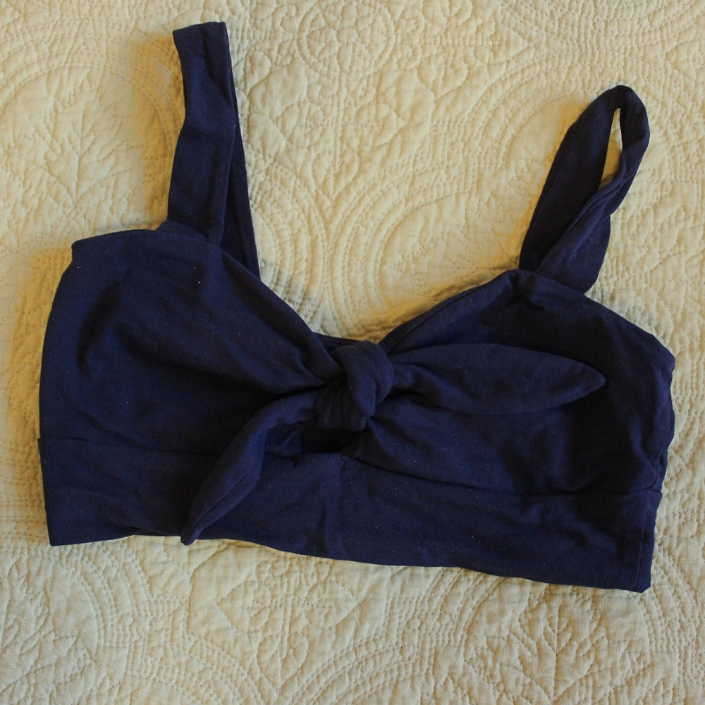 Navy Blue Crop Top